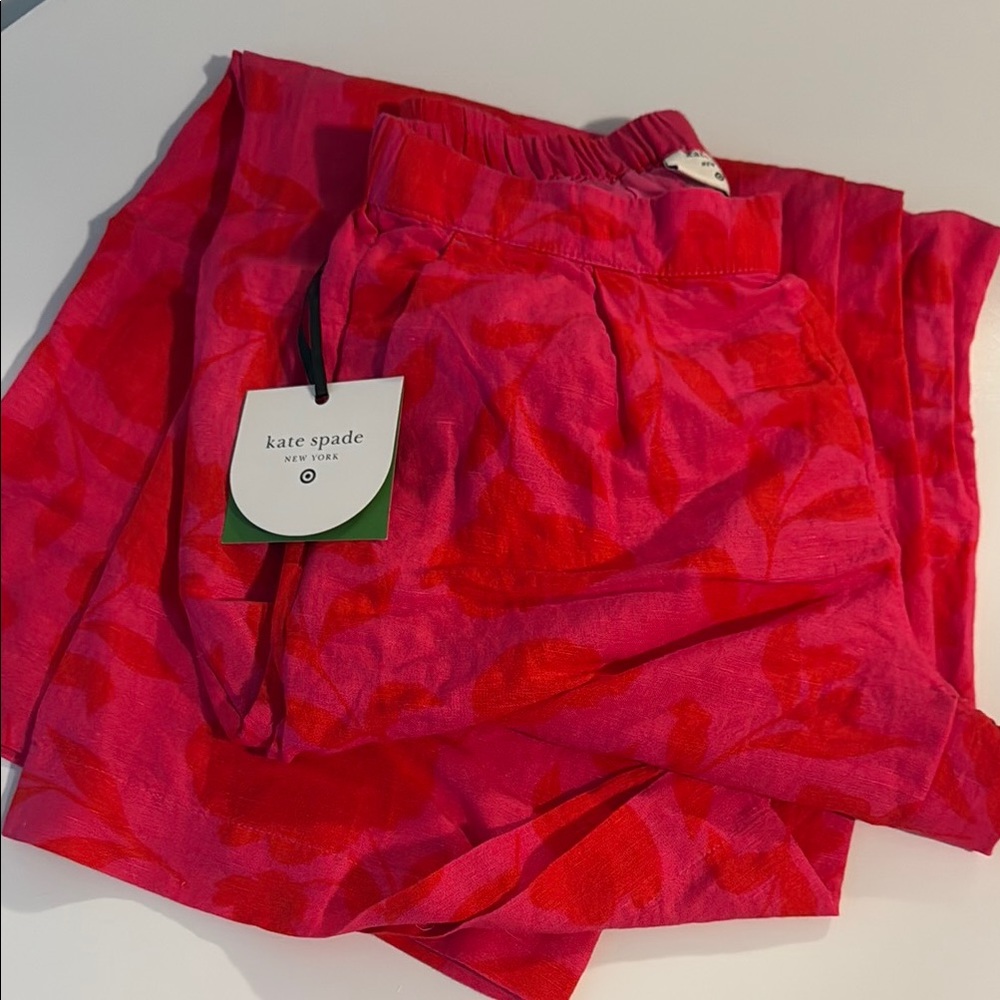 Kate Spade Red and Pink Patterned Pants